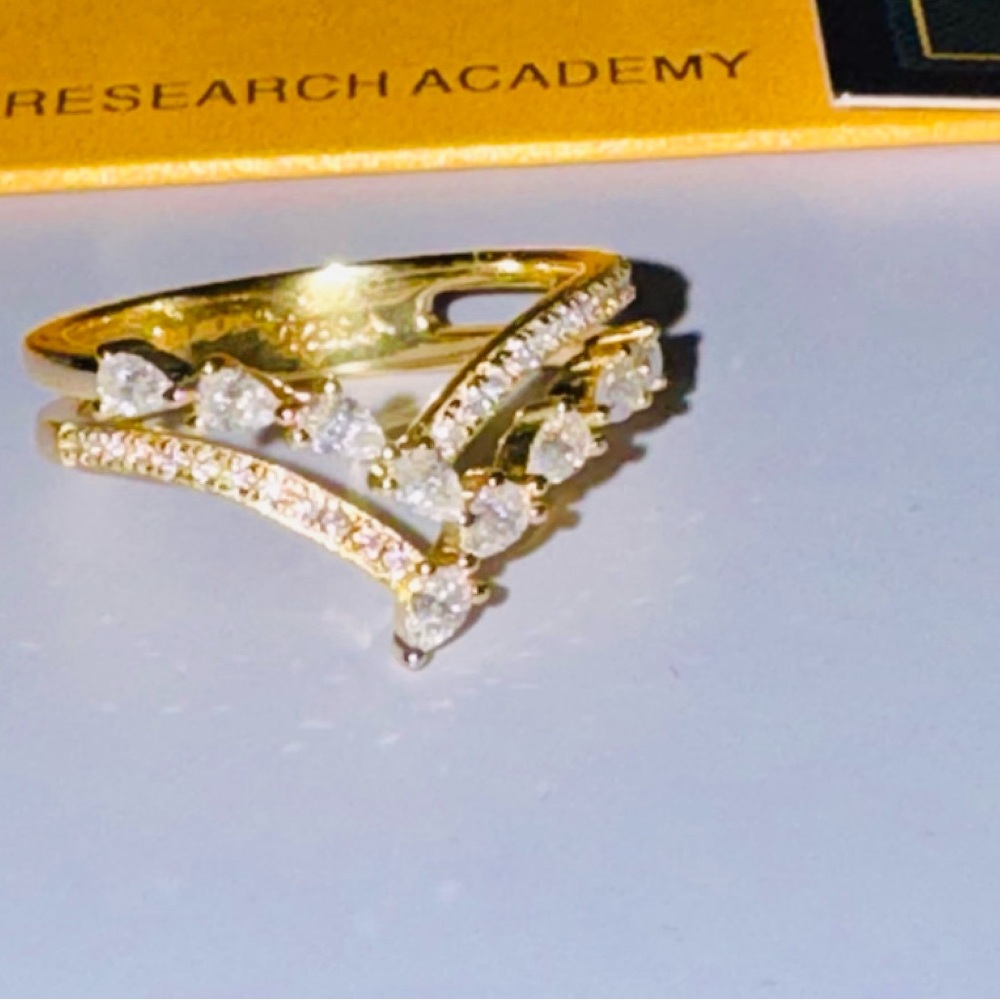 14k Yellow Gold Vermeil VVS GRA CERTIFIED ring, Size 9, 100% Pass Diamond tester - Picture 5 of 8